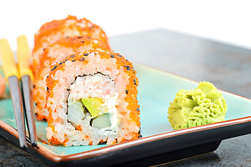 Image showing California maki sushi with masago