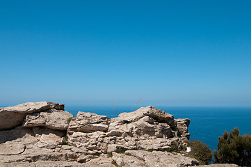 Image showing Cliff and blue sea in Mallorca