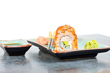Image showing California maki sushi with masago