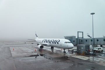 Image showing Finnair plane at the airport