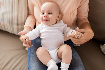 Image showing mother with happy little baby boy at home