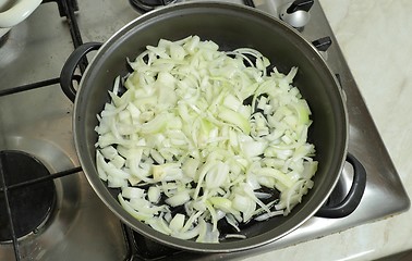 Image showing Cooking with onions