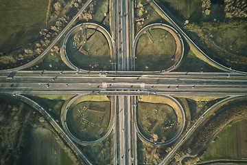 Image showing Freeway cloverleaf interchange