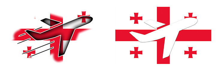 Image showing Nation flag - Airplane isolated - Georgia