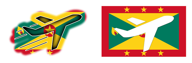 Image showing Nation flag - Airplane isolated - Grenada