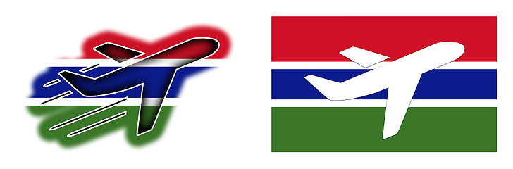 Image showing Nation flag - Airplane isolated - Gambia