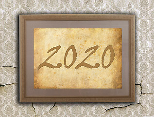 Image showing Old frame with brown paper - 2020
