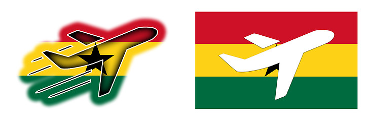 Image showing Nation flag - Airplane isolated - Ghana