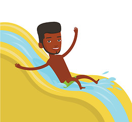 Image showing Man riding down waterslide vector illustration.