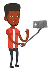 Image showing Man making selfie vector illustration.