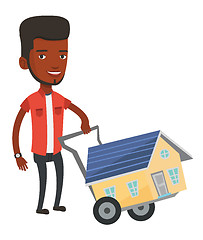 Image showing Young man buying house vector illustration.
