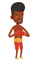 Image showing African-american confident boxer.