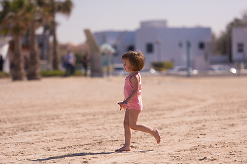 Image showing little cute girl at beach