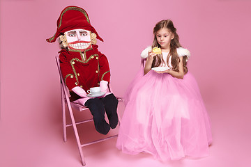 Image showing The beauty ballerina with nutcracker