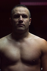 Image showing portrait of muscular professional kickboxer