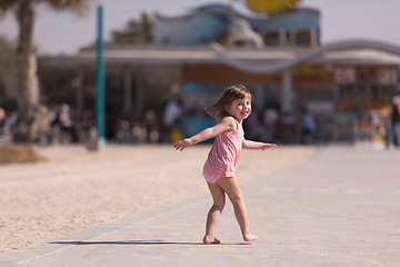 Image showing little cute girl at beach