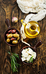 Image showing cheese and olives