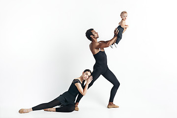 Image showing A happy family on white background