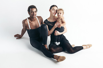 Image showing A happy family on white background