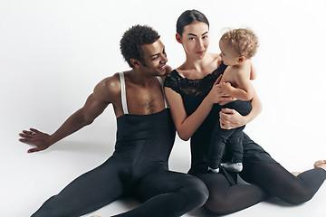 Image showing A happy family on white background