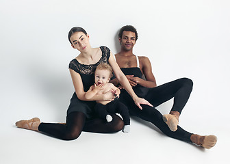 Image showing A happy family on white background