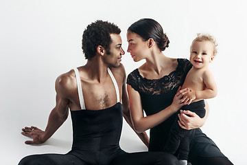 Image showing A happy family on white background