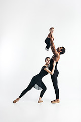 Image showing A happy family on white background