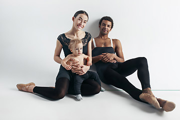 Image showing A happy family on white background