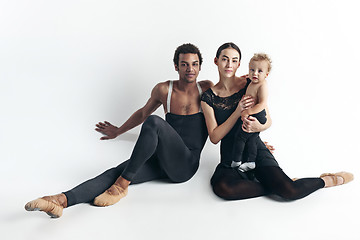 Image showing A happy family on white background