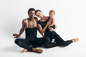 Image showing A happy family on white background