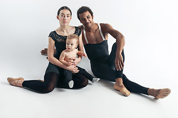 Image showing A happy family on white background