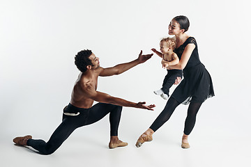 Image showing A happy family on white background