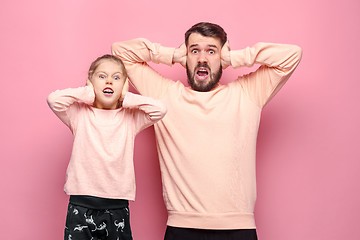 Image showing Young father with his baby daughter