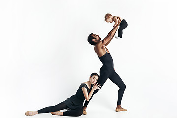 Image showing A happy family on white background