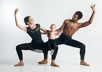 Image showing A happy family on white background