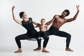 Image showing A happy family on white background