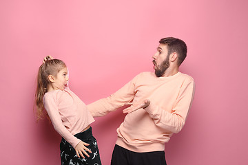 Image showing Young father with his daughter