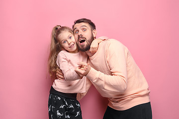 Image showing Young father with his baby daughter