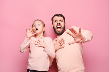 Image showing Young father with his baby daughter