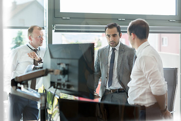 Image showing Corporate businessteam working in modern office.