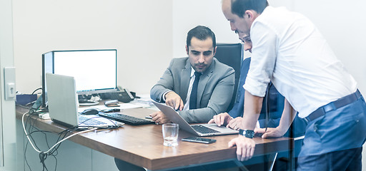 Image showing Corporate businessteam working in modern office.