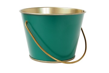 Image showing Green bucket on white