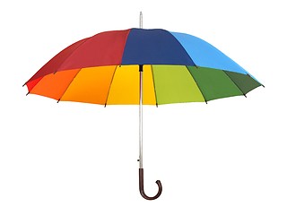 Image showing Rainbow umbrella on white