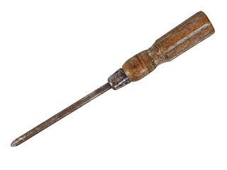 Image showing Old screwdriver on white