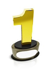 Image showing a golden number one trophy