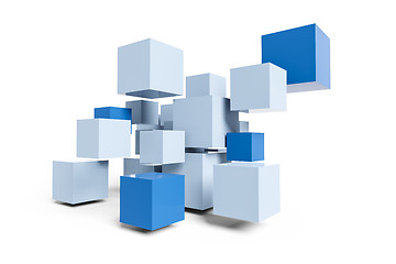 Image showing blue cubes construction