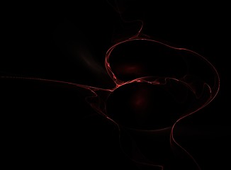 Image showing Abstract fractal with smoke over black