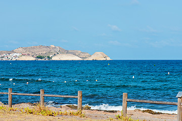 Image showing Panoramic view to the sea and village