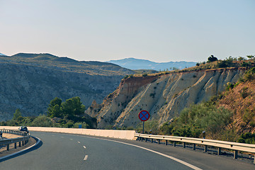 Image showing Curve of road in mountain