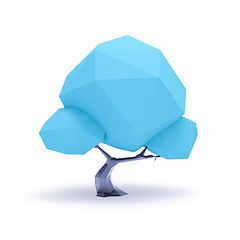 Image showing a blue low poly tree background